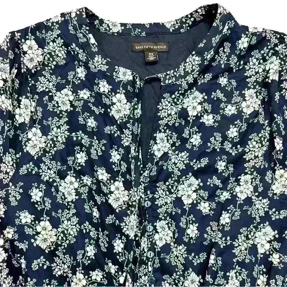 EUC Saks Fifth Avenue Peasant Style Floral Maxi Dress Size M - Picture 3 of 4